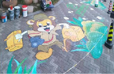  雅江夏季画地面彩绘会遇到的问题