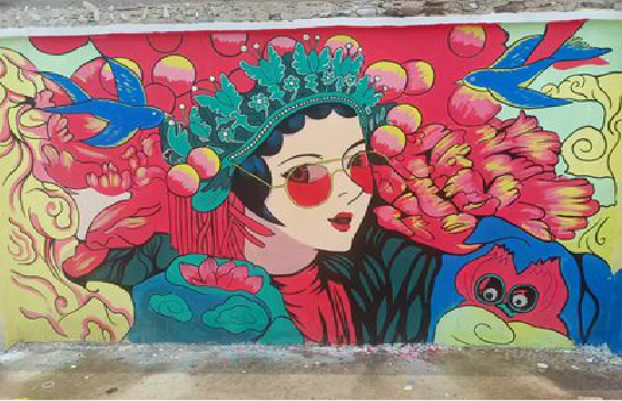  雅江墙体彩绘-网红墙