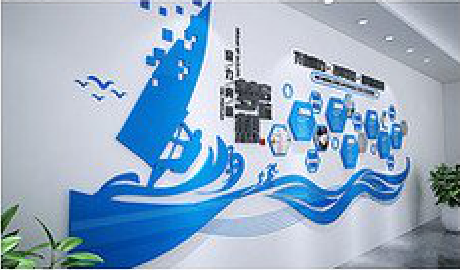 雅江海浪主题文化墙如何设计?