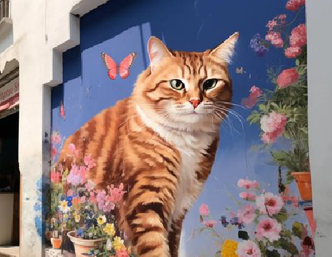  雅江自己绘制有个性的手绘墙